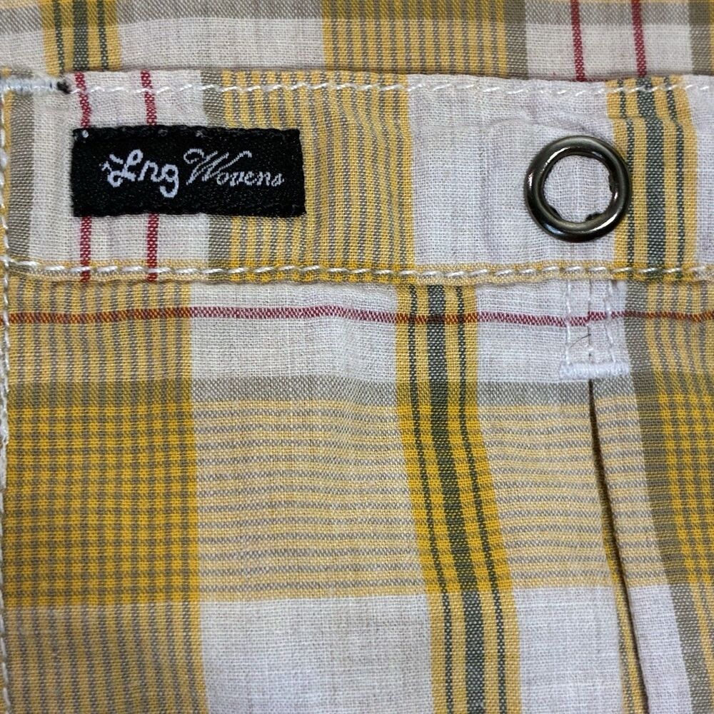 Lrg Clothing Equipment Mens Lrg Yellow Plaid Short Sleeve Button Up Shirt View 4